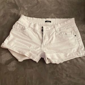 White Rue21 Jean shorts.